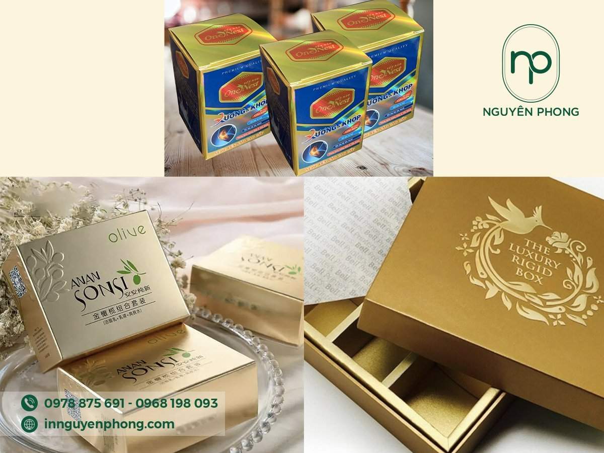 In hộp giấy ép nhũ